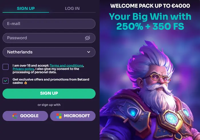 Betzard Casino login